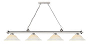 Cordon 4 Light 81.75" Billiard, Glass Shades in Brushed Nickel