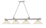 Cordon 4 Light 81.75" Billiard, Glass Shades in Brushed Nickel