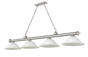 Cordon 4 Light 81.75" Billiard, Glass Shades in Brushed Nickel
