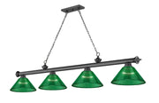 Cordon 4 Light 81.25" Billiard, Acrylic Shades in Bronze Plate