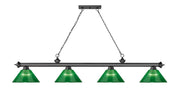 Cordon 4 Light 81.25" Billiard, Acrylic Shades in Bronze Plate