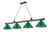 Cordon 4 Light 81.25" Billiard, Acrylic Shades in Bronze Plate