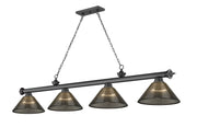 Cordon 4 Light 81.25" Billiard, Acrylic Shades in Bronze Plate