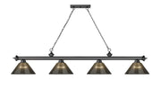 Cordon 4 Light 81.25" Billiard, Acrylic Shades in Bronze Plate