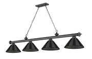 Cordon 4 Light 81.25" Billiard, Acrylic Shades in Bronze Plate