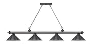 Cordon 4 Light 81.25" Billiard, Bronze Plate with Bronze Plate Shades in Bronze Plate