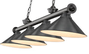 Cordon 4 Light 81.25" Billiard, Bronze Plate with Bronze Plate Shades in Bronze Plate