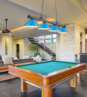 Cordon 4 Light 81.75" Billiard, Metal Shades (M) in Bronze Plate in a room setting