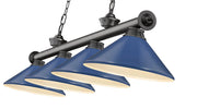 Cordon 4 Light 81.75" Billiard, Metal Shades (M) in Bronze Plate