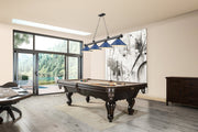 Cordon 4 Light 81.75" Billiard, Metal Shades (M) in Bronze Plate in a room setting