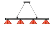 Cordon 4 Light 81.25" Billiard, Plastic Shades in Bronze Plate