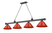 Cordon 4 Light 81.25" Billiard, Plastic Shades in Bronze Plate