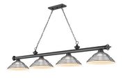 Cordon 4 Light 81.75" Billiard, Metal Shades (ST) in Bronze Plate
