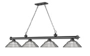 Cordon 4 Light 81.75" Billiard, Metal Shades (ST) in Bronze Plate