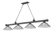 Cordon 4 Light 81.75" Billiard, Metal Shades (ST) in Bronze Plate