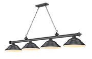 Cordon 4 Light 81.75" Billiard, Metal Shades (ST) in Bronze Plate