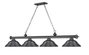 Cordon 4 Light 81.75" Billiard, Metal Shades (ST) in Bronze Plate