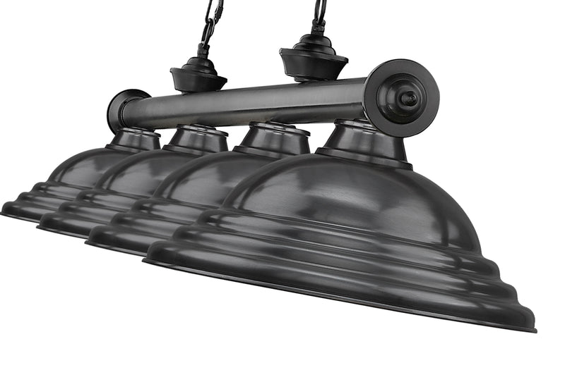 Cordon 4 Light 81.75" Billiard, Metal Shades (ST) in Bronze Plate