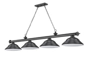 Cordon 4 Light 81.75" Billiard, Metal Shades (ST) in Bronze Plate