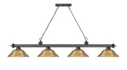 Cordon 4 Light 81.75" Billiard, Metal Shades (ST) in Bronze Plate