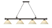 Cordon 4 Light 81.25" Billiard, Glass Shades (A) in Bronze