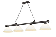 Cordon 4 Light 81.25" Billiard, Glass Shades (A) in Bronze
