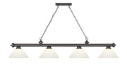 Cordon 4 Light 81.25" Billiard, Glass Shades (A) in Bronze