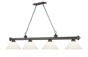 Cordon 4 Light 81.25" Billiard, Glass Shades (A) in Bronze