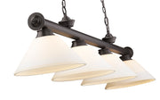 Cordon 4 Light 81.25" Billiard, Glass Shades (A) in Bronze