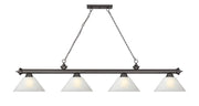 Cordon 4 Light 81.25" Billiard, Glass Shades (A) in Bronze