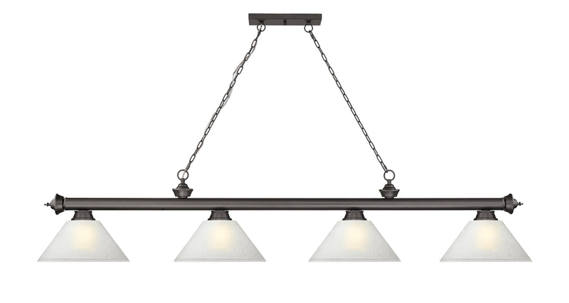 Cordon 4 Light 81.25" Billiard, Glass Shades (A) in Bronze