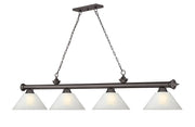 Cordon 4 Light 81.25" Billiard, Glass Shades (A) in Bronze
