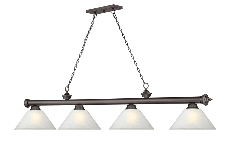 Cordon 4 Light 81.25" Billiard, Glass Shades (A) in Bronze