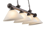 Cordon 4 Light 81.25" Billiard, Glass Shades (A) in Bronze