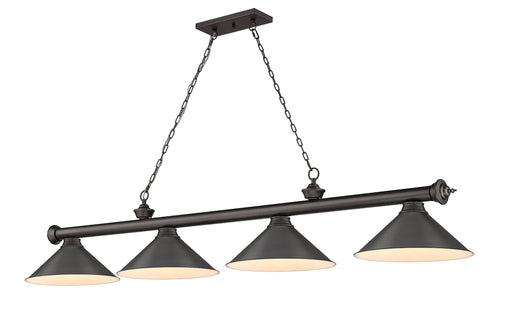 Cordon 4 Light 81.25" Billiard, Bronze with Bronze Shades in Bronze