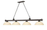 Cordon 4 Light 81.25" Billiard, Glass Shades (D) in Bronze