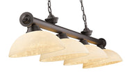 Cordon 4 Light 81.25" Billiard, Glass Shades (D) in Bronze