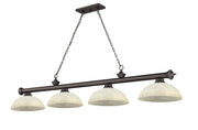 Cordon 4 Light 81.25" Billiard, Glass Shades (D) in Bronze