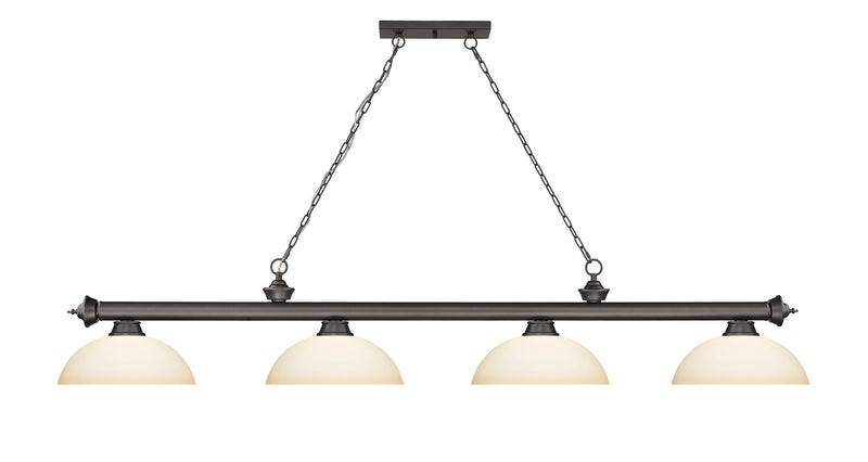 Cordon 4 Light 81.25" Billiard, Glass Shades (D) in Bronze
