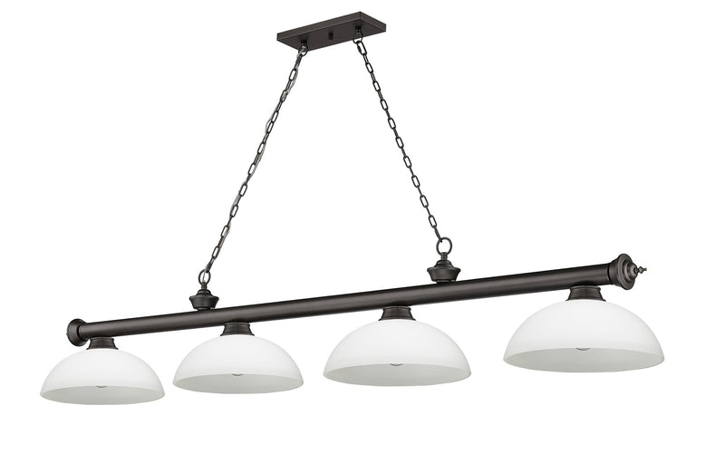 Cordon 4 Light 81.25" Billiard, Glass Shades (D) in Bronze