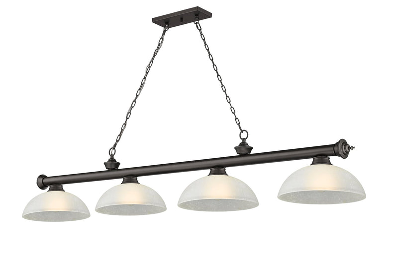 Cordon 4 Light 81.25" Billiard, Glass Shades (D) in Bronze