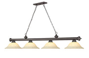Cordon 4 Light 81.75" Billiard, Glass Shades in Bronze