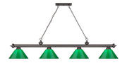 Cordon 4 Light 81.25" Billiard, Plastic Shades in Bronze