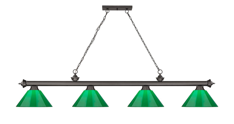 Cordon 4 Light 81.25" Billiard, Plastic Shades in Bronze