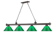 Cordon 4 Light 81.25" Billiard, Plastic Shades in Bronze