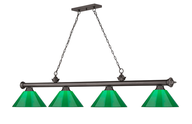 Cordon 4 Light 81.25" Billiard, Plastic Shades in Bronze