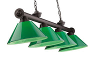 Cordon 4 Light 81.25" Billiard, Plastic Shades in Bronze