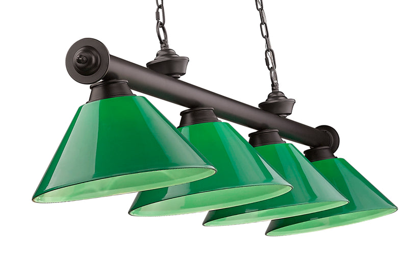 Cordon 4 Light 81.25" Billiard, Plastic Shades in Bronze