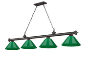 Cordon 4 Light 81.25" Billiard, Plastic Shades in Bronze