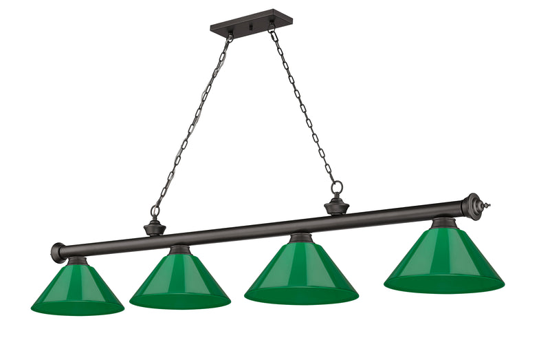 Cordon 4 Light 81.25" Billiard, Plastic Shades in Bronze